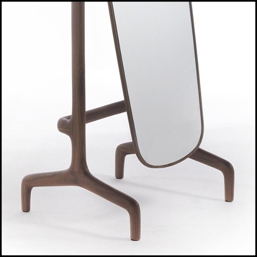 Miroir avec cadre et structure en noyer massif avec miroir amovible en verre 163-Portrait Walnut