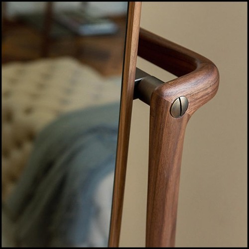 Miroir avec cadre et structure en noyer massif avec miroir amovible en verre 163-Portrait Walnut