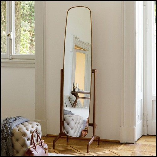 Miroir avec cadre et structure en noyer massif avec miroir amovible en verre 163-Portrait Walnut