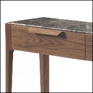 Console avec structure en noyer massif et avec plateau en marbre italien emperador 162-Escape