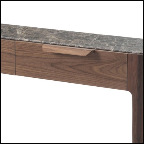 Console avec structure en noyer massif et avec plateau en marbre italien emperador 162-Escape