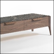 Meuble TV avec structure en noyer massif et plateau en marbre italien emperador 163-Escape TV