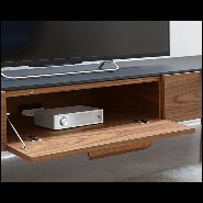 Meuble TV avec structure en noyer massif et plateau en marbre italien emperador 163-Escape TV