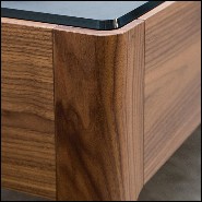 Sideboard TV with solid walnut wood frame with top in Italian brown emperador marble 163-Escape