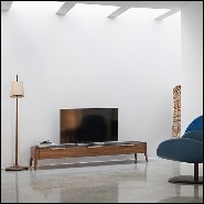 Meuble TV avec structure en noyer massif et plateau en marbre italien emperador 163-Escape TV