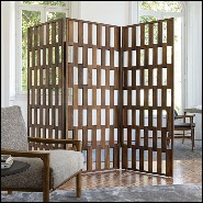 Screen in solid walnut wood with 3 folding panels screens 163-Quadry triple