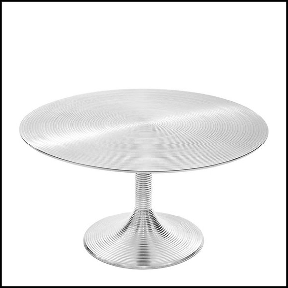 Table basse en aluminium cerclé finition nickel 162-Alu nickel