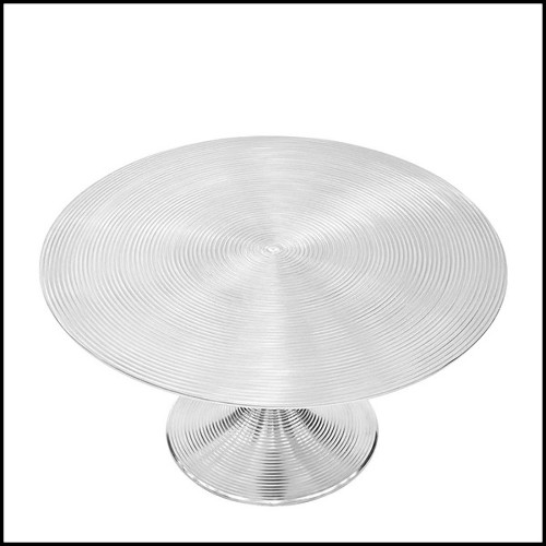 Coffee table in nickel circled aluminium 162-Alu Nickel
