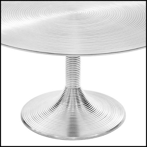 Table basse en aluminium cerclé finition nickel 162-Alu nickel