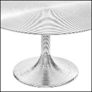 Coffee table in nickel circled aluminium 162-Alu Nickel