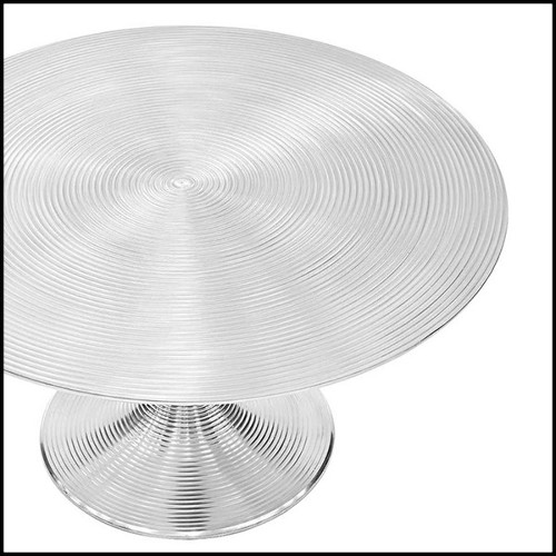 Coffee table in nickel circled aluminium 162-Alu Nickel