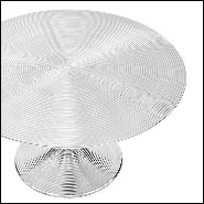 Table basse en aluminium cerclé finition nickel 162-Alu nickel