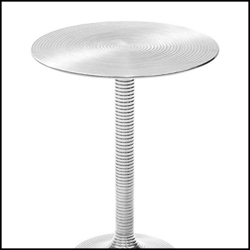 Table d'appoint en aluminium cerclé finition nickel 162-Alu Nickel