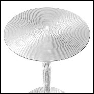 Table d'appoint en aluminium cerclé finition nickel 162-Alu Nickel