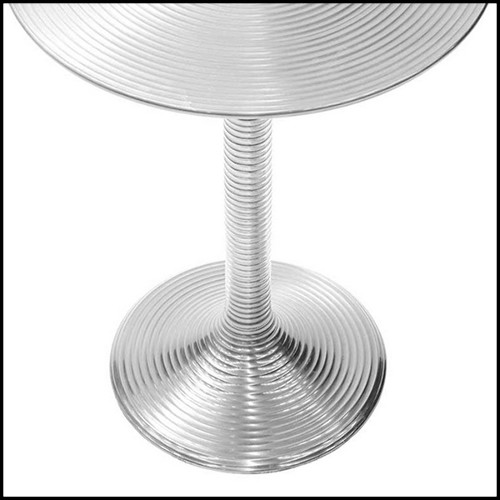 Table d'appoint en aluminium cerclé finition nickel 162-Alu Nickel