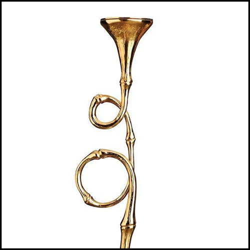 Bougeoirs set de 2 plaqué or 24 carats 172-Bamboo set de 2