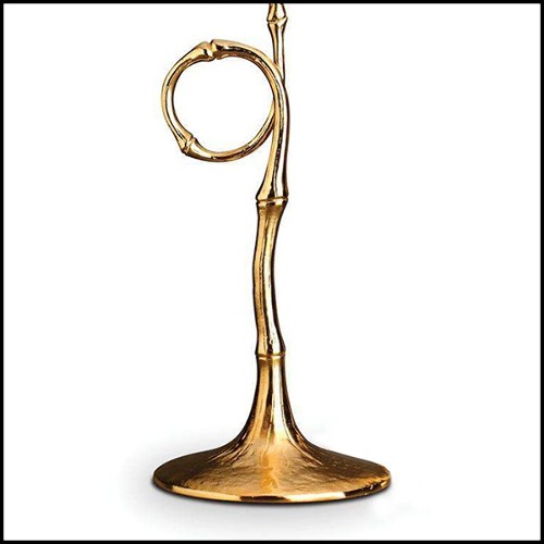 Bougeoirs set de 2 plaqué or 24 carats 172-Bamboo set de 2