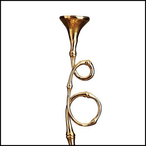 Candleholders in 24 karats plated 172-Bamboo set of 2