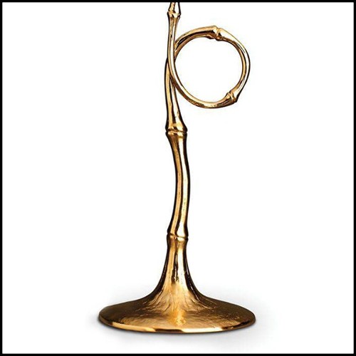 Candleholders in 24 karats plated 172-Bamboo set of 2