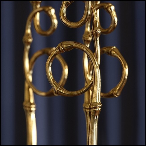 Bougeoirs set de 2 plaqué or 24 carats 172-Bamboo set de 2