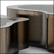 Tables basse Set de 2 avec laiton martelé et patiné style rétro 145-Dalia Retro Set de 2