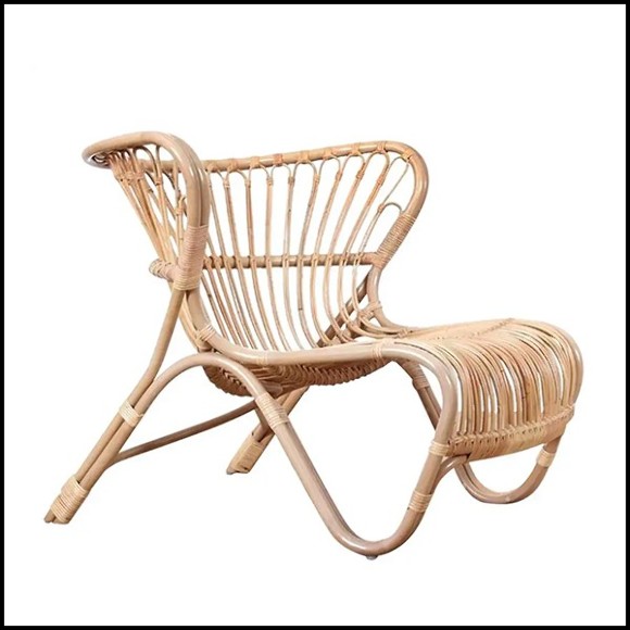 Armchair handmade in Manau rattan 41-Roxy
