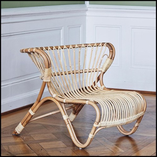 Armchair handmade in Manau rattan 41-Roxy