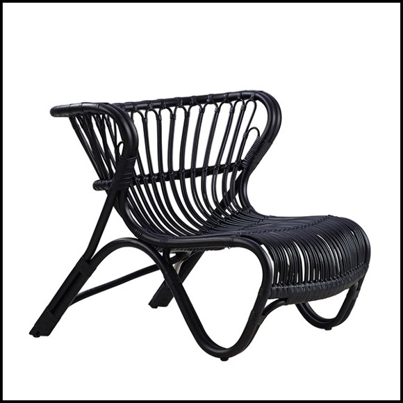 Armchair handmade in Manau rattan 41-Roxy Black