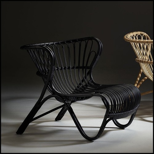Fauteuil en rotin naturel de Manau 41-Roxy Black