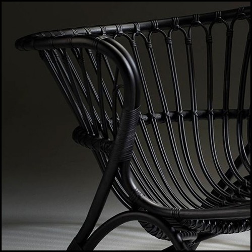 Armchair handmade in Manau rattan 41-Roxy Black