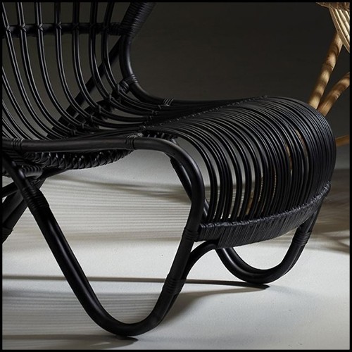 Armchair handmade in Manau rattan 41-Roxy Black