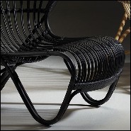 Armchair handmade in Manau rattan 41-Roxy Black