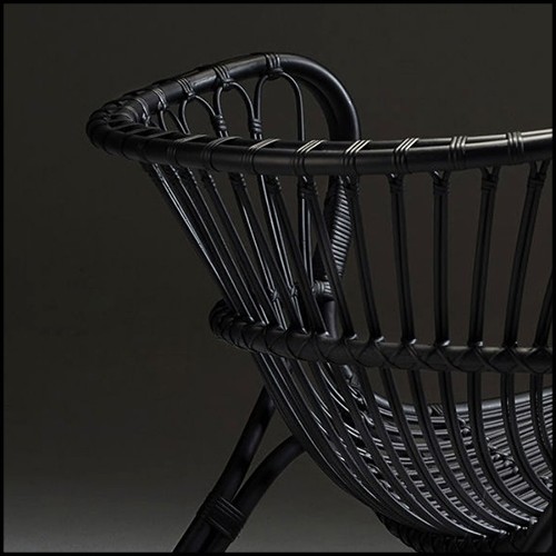 Armchair handmade in Manau rattan 41-Roxy Black
