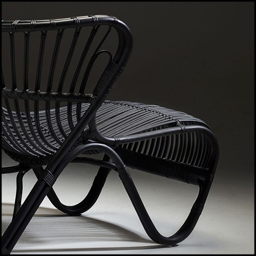 Armchair handmade in Manau rattan 41-Roxy Black