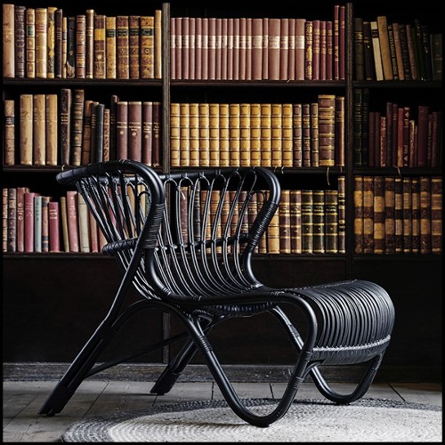 Armchair handmade in Manau rattan 41-Roxy Black