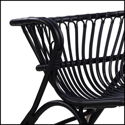 Armchair handmade in Manau rattan 41-Roxy Black