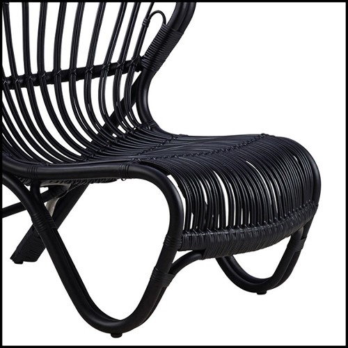 Armchair handmade in Manau rattan 41-Roxy Black