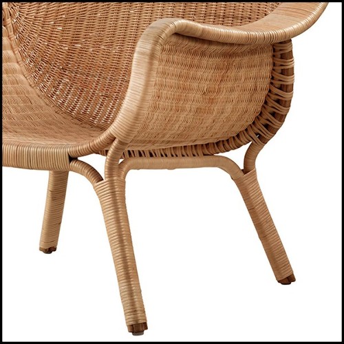 Armchair all handmade in Manau rattan 41-Talia