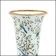 Vase en porcelaine peinte à la main et avec détails en bronze 162-Birds Porcelain