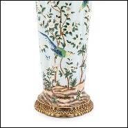 Vase en porcelaine peinte à la main et avec détails en bronze 162-Birds Porcelain