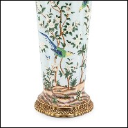 Vase in porcelain and with bronze trim details up and down 162-Birds Porcelain