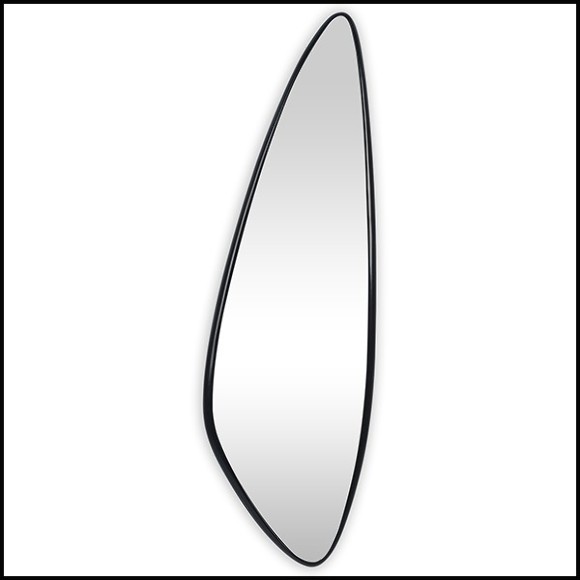 Miroir avec cadre en acajou massif sculpté à la main finition laqué noir 119-Black Mandel