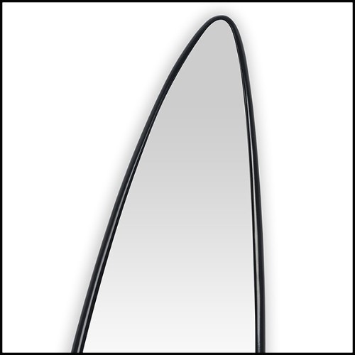 Mirror with solid hand carved mahogany wood frame in black lacquered finish 119-Black Mandel