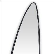 Mirror with solid hand carved mahogany wood frame in black lacquered finish 119-Black Mandel