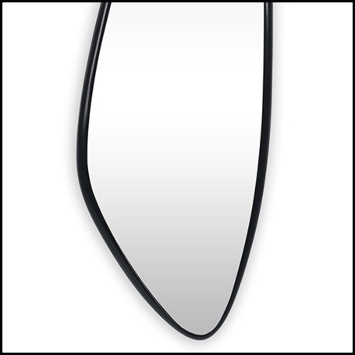 Miroir avec cadre en acajou massif sculpté à la main finition laqué noir 119-Black Mandel