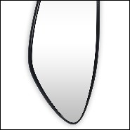 Miroir avec cadre en acajou massif sculpté à la main finition laqué noir 119-Black Mandel