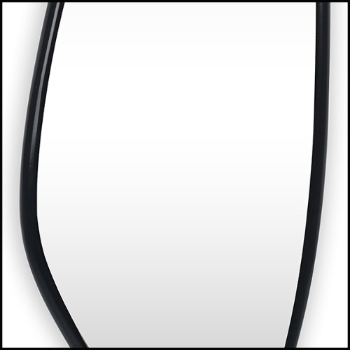 Miroir avec cadre en acajou massif sculpté à la main finition laqué noir 119-Black Mandel