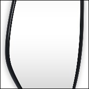 Mirror with solid hand carved mahogany wood frame in black lacquered finish 119-Black Mandel