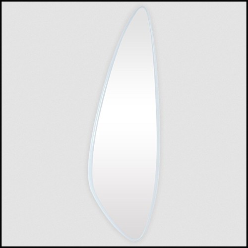 Mirror with solid hand carved mahogany wood frame in black lacquered finish 119-Black Mandel