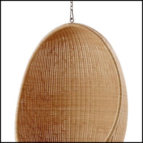 Hanging chair in Manau rattan with chain included 41-Cocoon Hanging